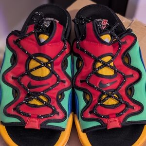 Nike Kids Red, Green, and Yellow Sandals